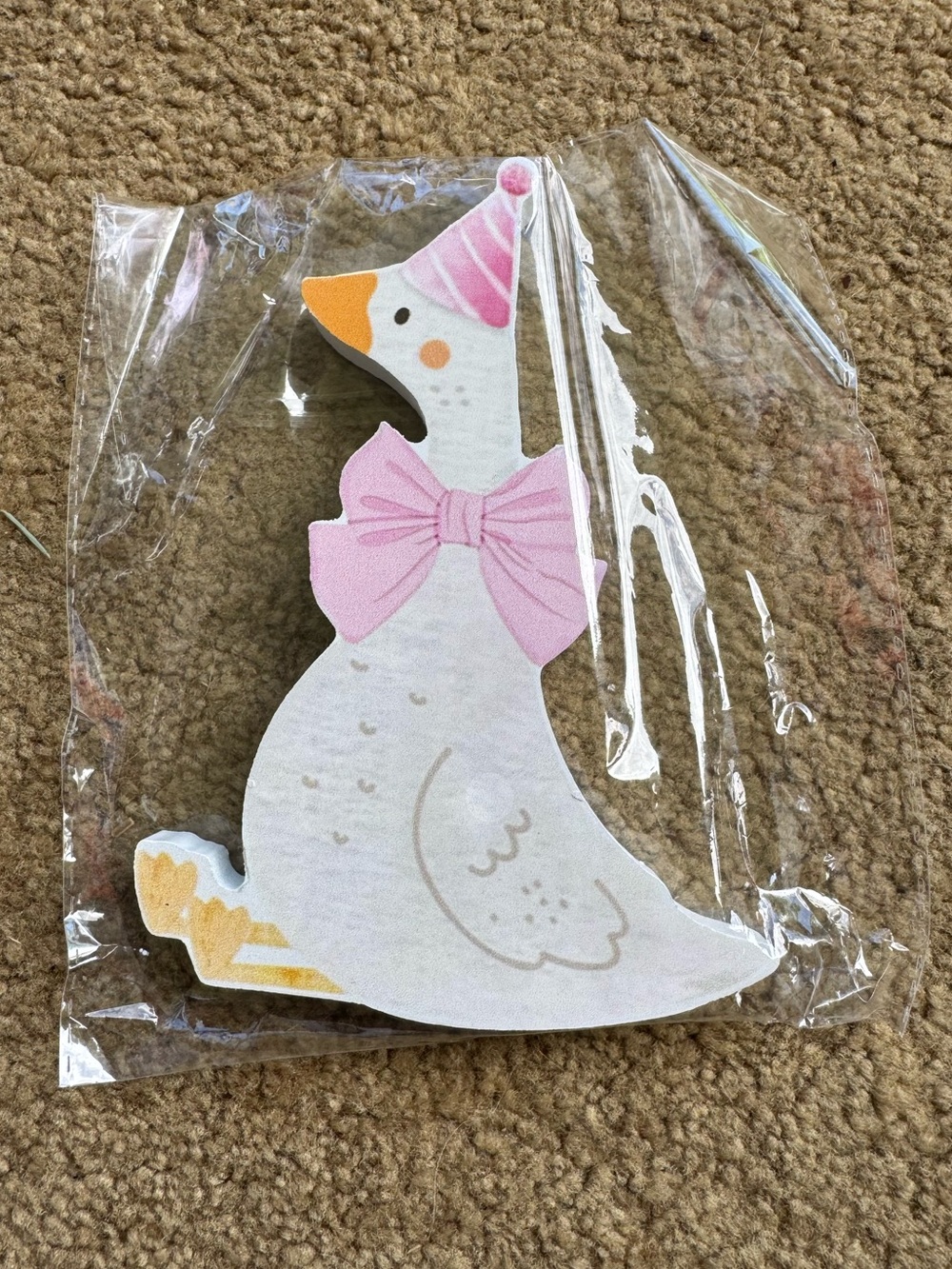 Wooden silly goose figure